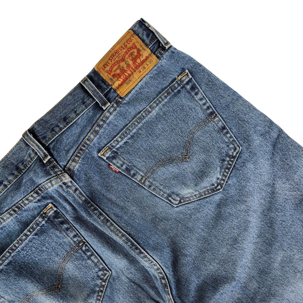 Levi's 505 Regular‎ Fit Jeans Men's W38 L30 Blue Straight Leg Classic Denim